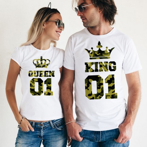 Set Tricouri - King & Queen cu textura