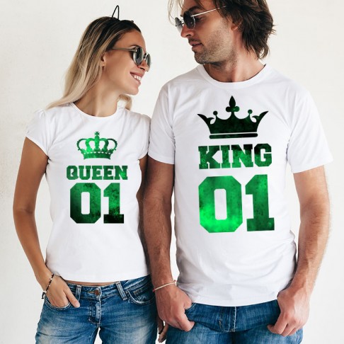 Set Tricouri - King & Queen cu textura