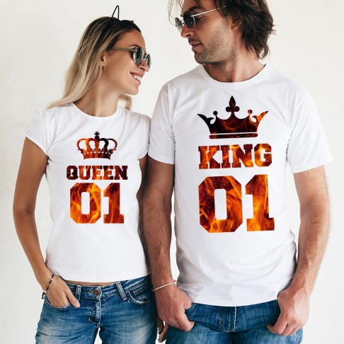 Set Tricouri - King & Queen cu textura